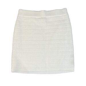 House of Harlow 1960 Cream Crochet Knit Mini Skirt Size Small